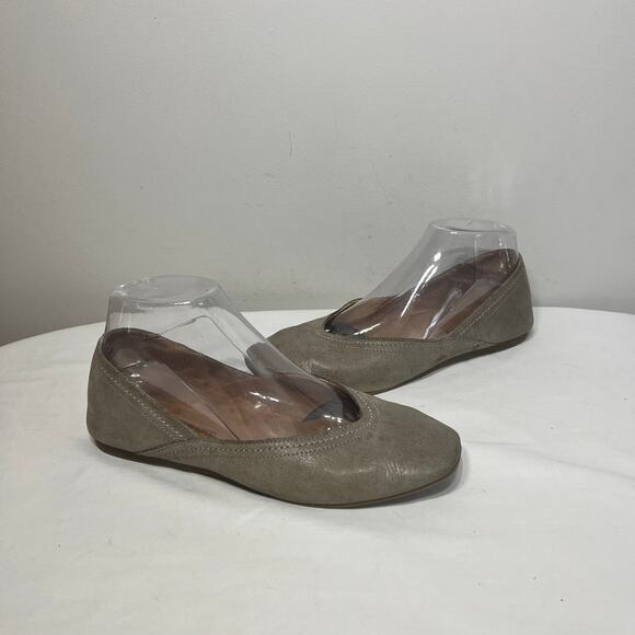 Lucky Brand Shoes - Lucky Brand Flats Gray Leather Alba Square Toe Office Business Casual Comfort 7M